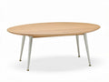 Oval wooden dining table with metal legs 180 x 90 x 75cm Natural finish