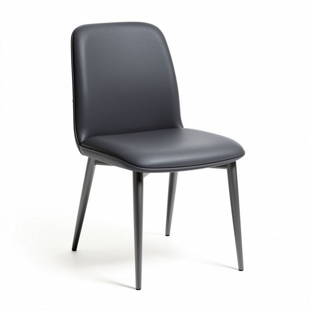 Modern dining chair with metal frame and dark gray upholstered seat 45 x 50 x 90cm