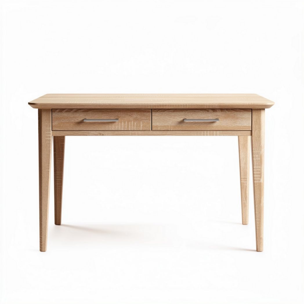 Wooden desk with two drawers and modern design 120 x 60 x 75cm natural color