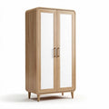 Wooden wardrobe with mirror doors 180 x 80 x 45cm for storage and organization