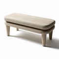 Upholstered bench for living room or hallway 100 x 40 x 30cm beige fabric